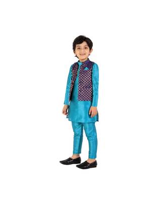 CHAKORI Party Wear Kurta Pyjama Jacket   Blue 3