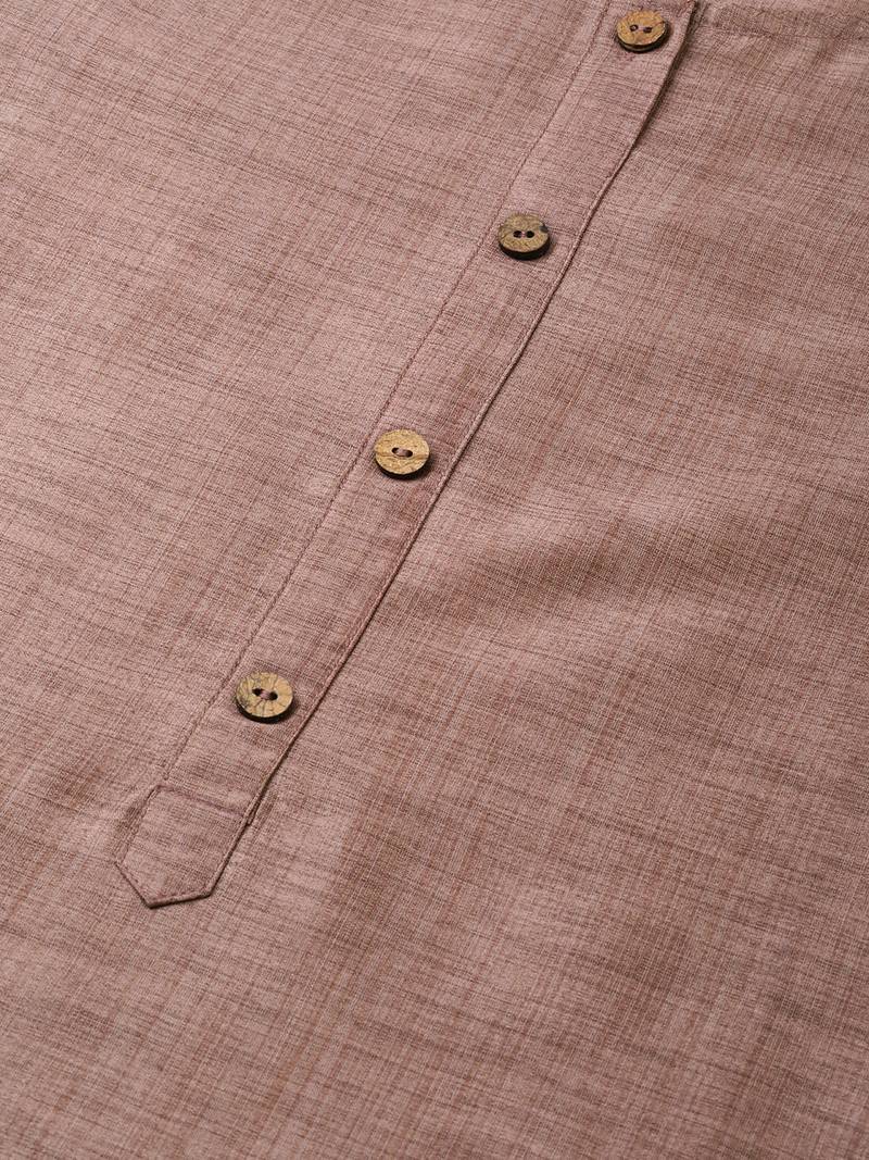 Brown Silk plain QUARTER SLEEVE kurti