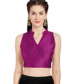 Pink Solid Art Silk Readymade Party Saree Blouse