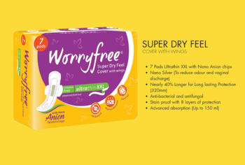 Worryfree Sanitary Napkins Super Dry feel Ultrathin XXL 4