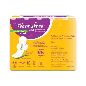 Worryfree Sanitary Napkins Super Dry feel Ultrathin XXL 6