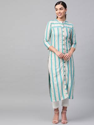 Multicolor Cotton printed QUARTER SLEEVE kurti 1