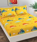Florida Microfibre King Size Kids Bedsheet (Yellow, 235x275 CM)