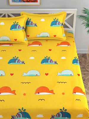 Florida Microfibre King Size Kids Bedsheet (Yellow, 235x275 CM) 2