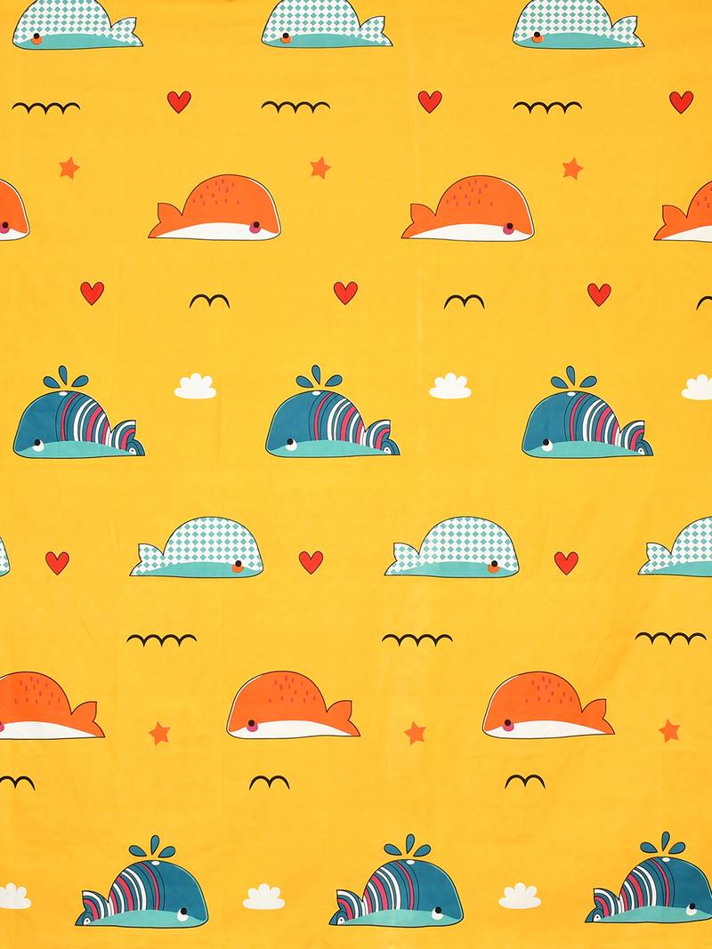 Florida Microfibre King Size Kids Bedsheet (Yellow, 235x275 CM)