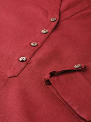 Maroon Cotton plain QUARTER SLEEVE kurti 3