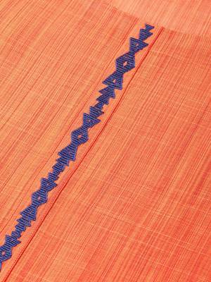Orange Art Silk plain QUARTER SLEEVE kurti 3