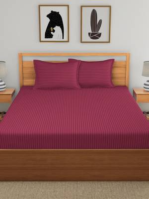 Florida Solid and Plain Pure Cotton Double Bedsheet with 2 Pillow Covers(250CM X 275CM) 2