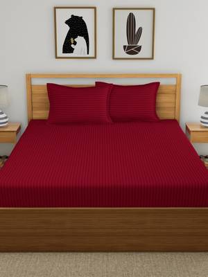 Florida Solid and Plain Pure Cotton Double Bedsheet with 2 Pillow Covers(250CM X 275CM) 2
