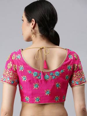 Women's Pink Art Silk Ready Made Blouse 2