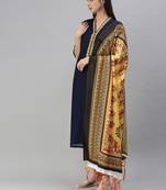 flaher Yellow Printed Art Silk Dupatta