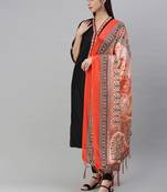 flaher Pink Printed Art Silk Dupatta