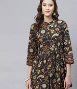 Black printed cotton tunics