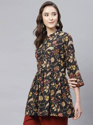 Black printed cotton tunics 3