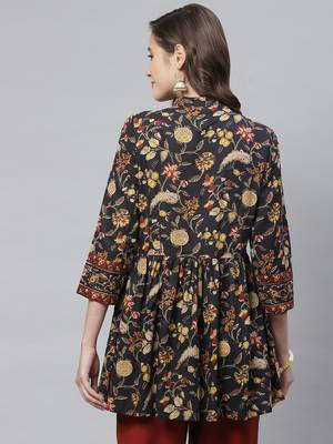 Black printed cotton tunics 4