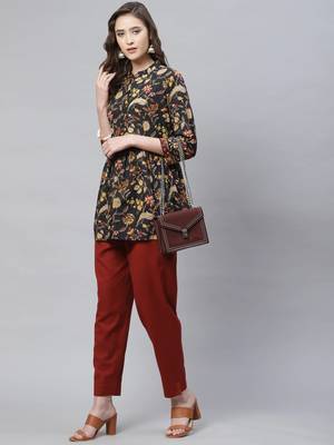Black printed cotton tunics 5
