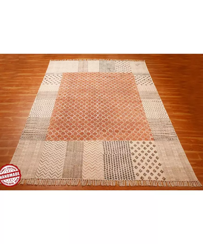 Printed Carpet Handmade Cotton  Are Rug  Carpet Oudoor Garden Yoga Mat Boho Kilim- 10x10-Feet-square