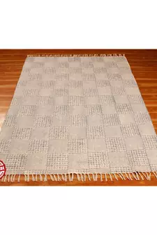 Handmade Block Printed Cotton  Bohomian Kilims Area Rugs Flatwoven Indoor Home Art Decor Carpet Throw Rug- 4x7-Feet