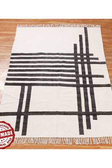 Area Rugs Hand Block Printed Cotton  Indoor Office/Home Art Decor Mat Flatwoven - 9x12-Feet