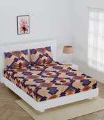 Printed fitted double bedsheet with 2 pillow cover / 72 X 78 X 6 inch