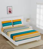 Fitted Double bedsheet multi color super soft with 2 pillow cover / 72 X 78 X 6 inch