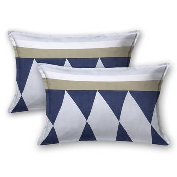 Multi Rectangle Printed Fitted Double Bedsheet with 2 pillow cover / 72 X 78 X 6 inch 3