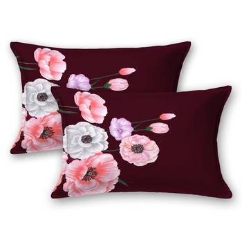 Fitted double bedsheet printed floral with 2 pillow cover / 72 X 78 X 6 inch 3