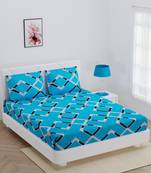 Super Soft Double Bedsheet Teal Blue Rectangle with 2 Pillow Cover / 72 X 78 X 6 inch