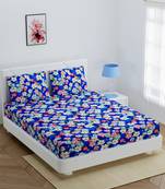 Super soft beautiful mulit small floral print Fitted double bedsheet with 2 pillow cover / 72 X 78 X 6 inch
