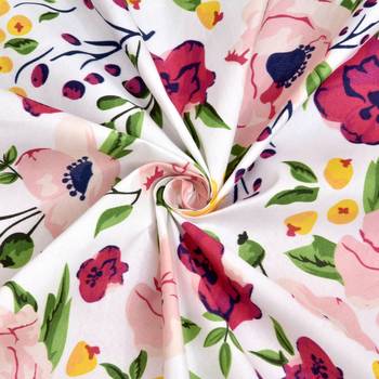 Fitted Double bedsheet multi color flower print with 2 pillow cover / 72 X 78 X 6 inch 4