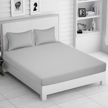 300 TC king size bedsheet 100% cotton satin baby light grey color / 108" X 108" 1