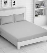 300 TC king size bedsheet 100% cotton satin baby light grey color / 108" X 108"