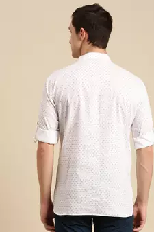 Sanwara Men Printed Cotton Rolled Up Sleeves Short Kurta PR_7