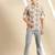 Sanwara Men Printed Cotton Rolled Up Sleeves Short Kurta PR_13