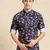 Sanwara Men Printed Cotton Rolled Up Sleeves Short Kurta PR_17