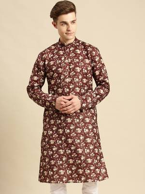 Sanwara Men Printed Cotton Straight Kurta PR_2 1