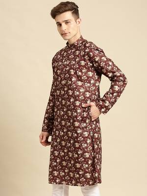 Sanwara Men Printed Cotton Straight Kurta PR_2 2
