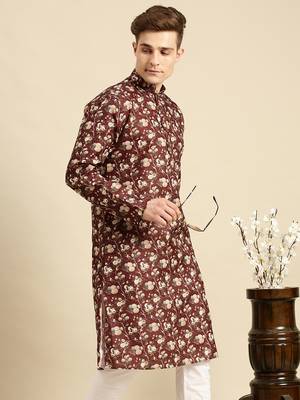 Sanwara Men Printed Cotton Straight Kurta PR_2 3