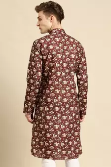 Sanwara Men Printed Cotton Straight Kurta PR_2