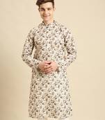 Sanwara Men Printed Cotton Straight Kurta PR_4