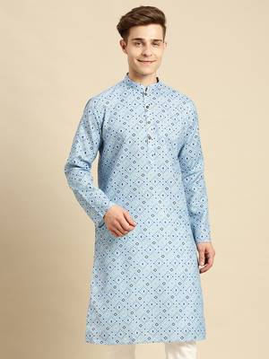 Sanwara Men Printed Cotton Straight Kurta PR_5 1