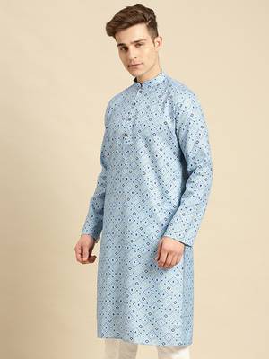 Sanwara Men Printed Cotton Straight Kurta PR_5 2