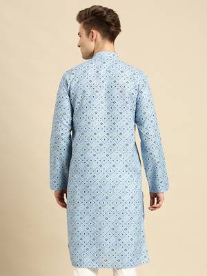 Sanwara Men Printed Cotton Straight Kurta PR_5 4