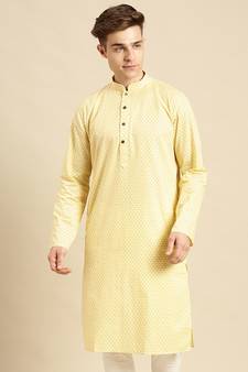Sanwara Men Printed Cotton Straight Kurta PR_6