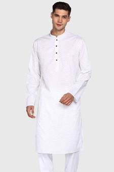 Sanwara Men Printed Cotton Straight Kurta PR_7