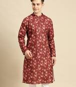 Sanwara Men Printed Cotton Straight Kurta PR_11