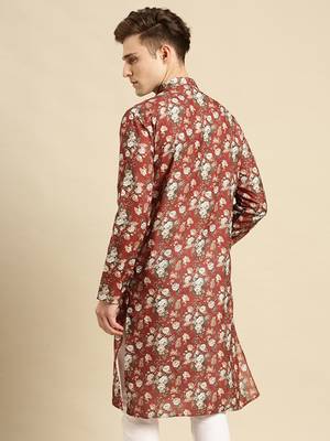 Sanwara Men Printed Cotton Straight Kurta PR_12 4