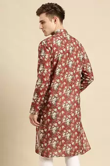 Sanwara Men Printed Cotton Straight Kurta PR_12