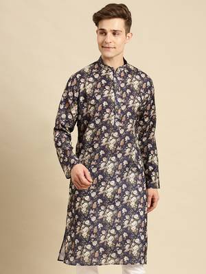 Sanwara Men Printed Cotton Straight Kurta PR_15 1