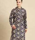 Sanwara Men Printed Cotton Straight Kurta PR_15